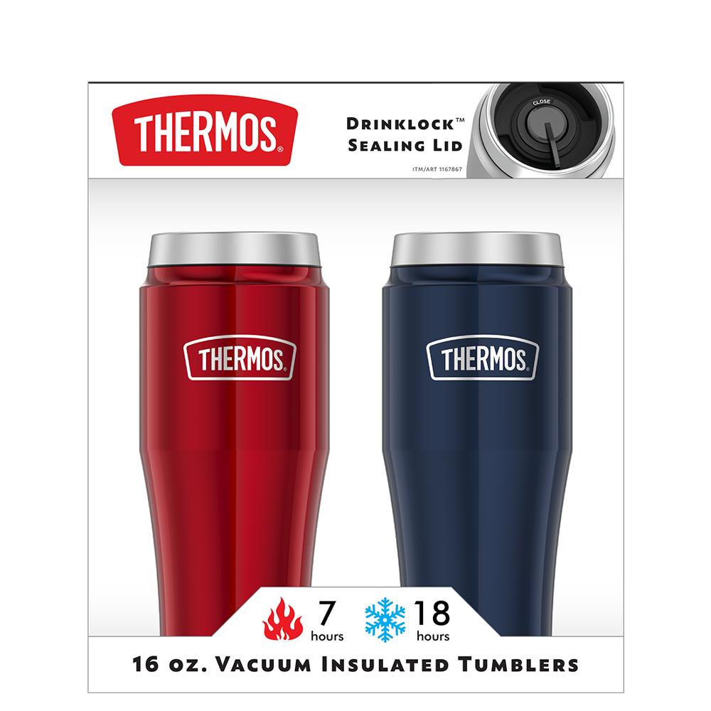 16oz STAINLESS STEEL TRAVEL TUMBLER - 2 PACK