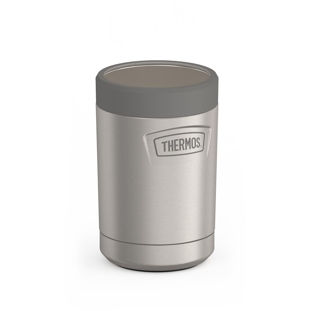 12 ounce can insulator, Matte Stainless Steel, side view.