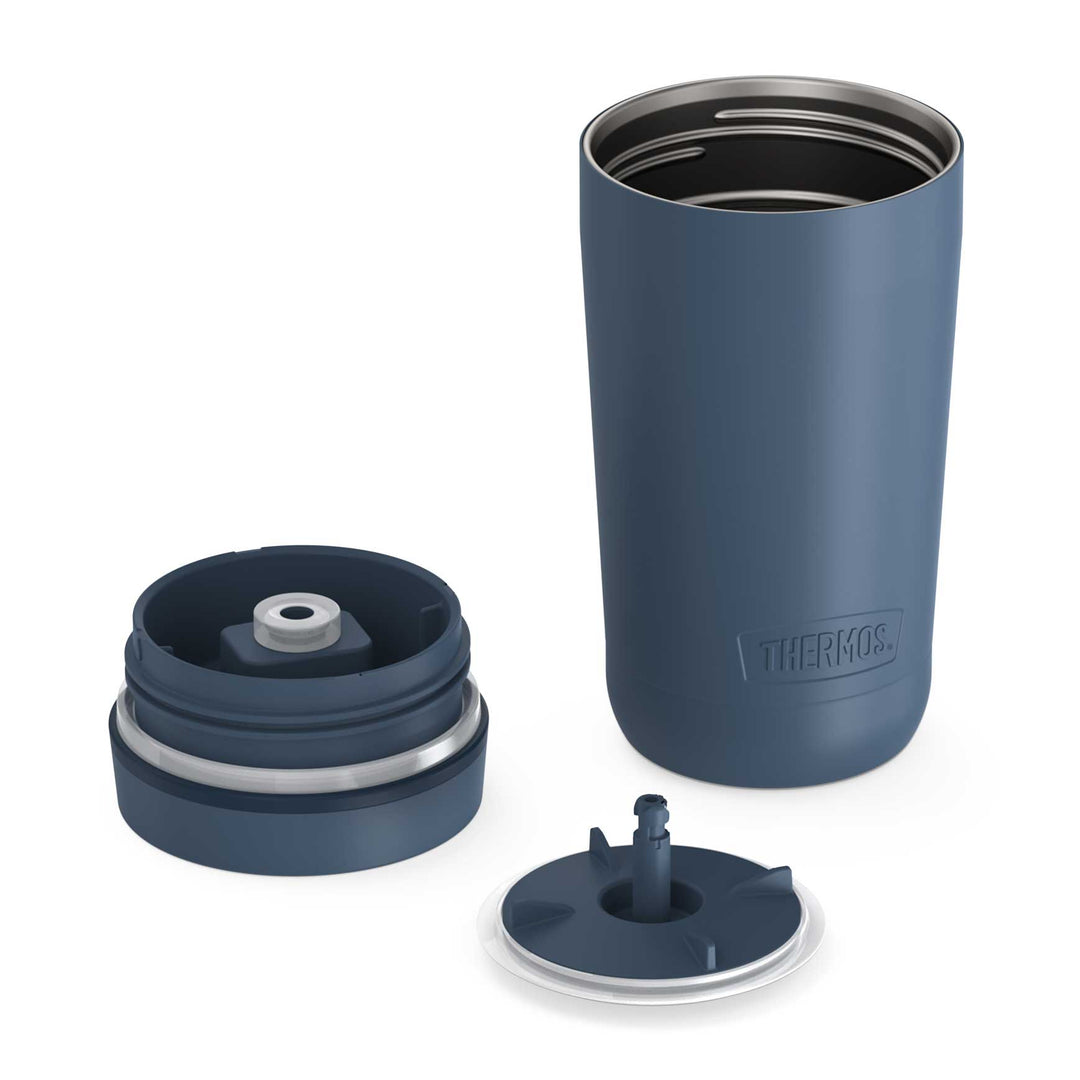 12 ounce alta tumbler, blue, unassembled.