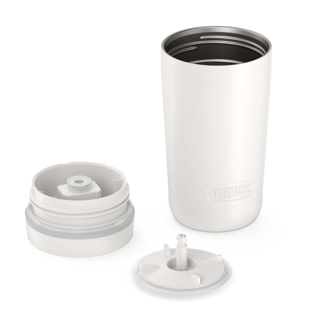 12 ounce alta tumbler, white, unassembled.