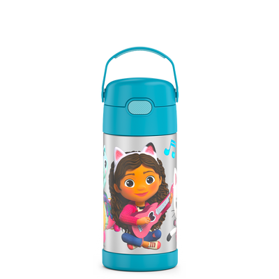 12 ounce Funtainer water bottle, Gabby's Dollhouse - Blue.