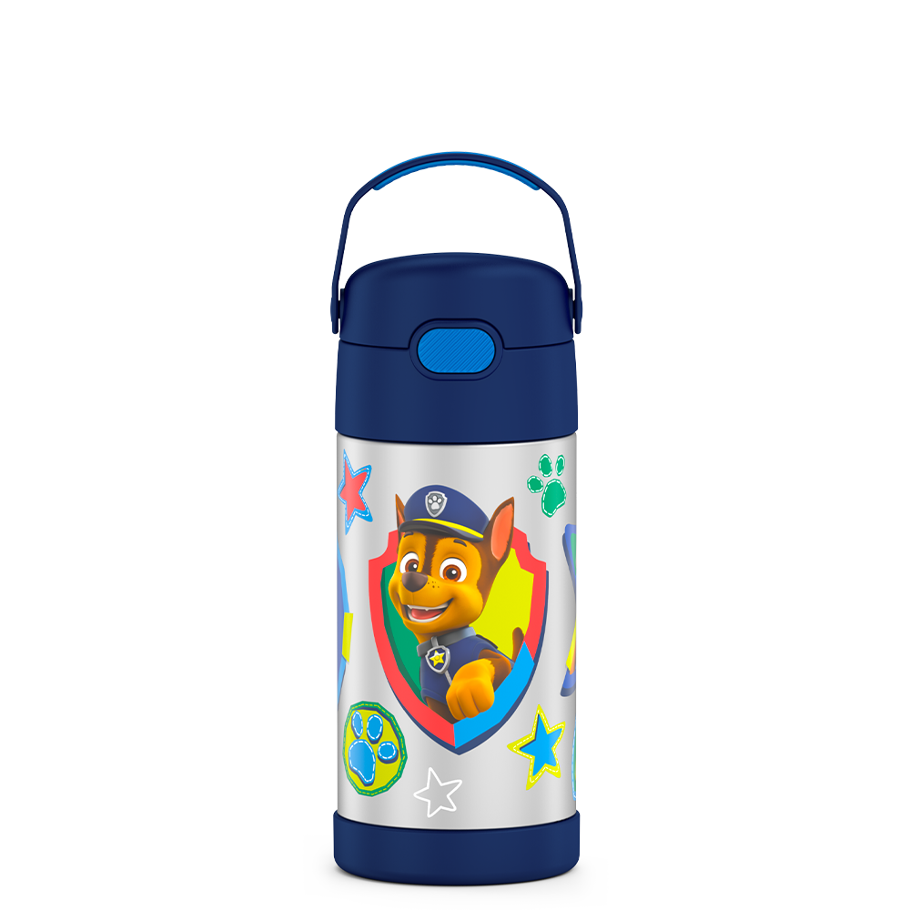 12 ounce Funtainer water bottle, Paw Patrol Chase.